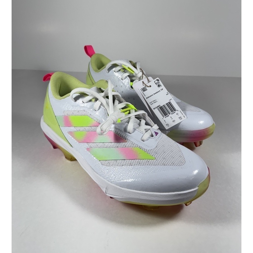 ADIDAS Adizero Instinct TPU Softball Cleats White Pink‎ Women's 9.5 *NEW* IH3480